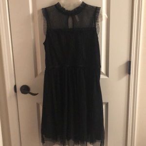 Black dress with high neck
